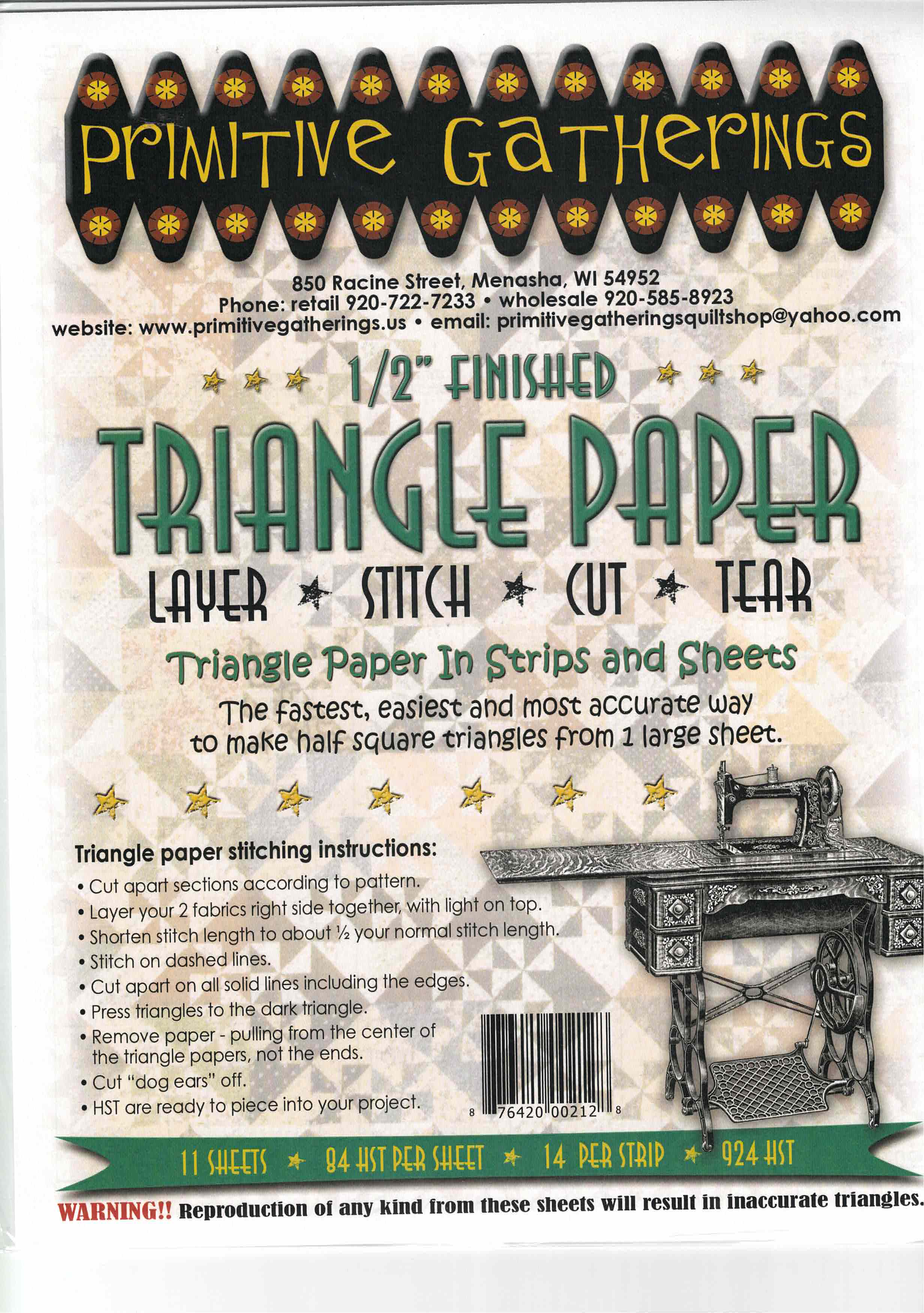 1-2" Finished Triangle Paper - PRI-212