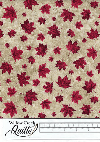 Oh Canada 10th Anniversary - Small Leaves - Beige Red - 24269-14