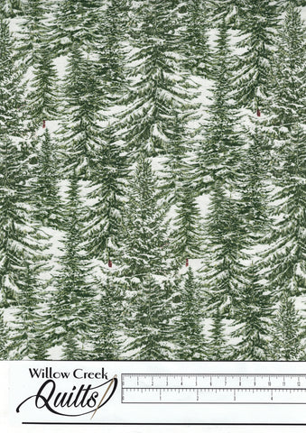 Alpine Winter - Pine Trees - Green - 24343-72