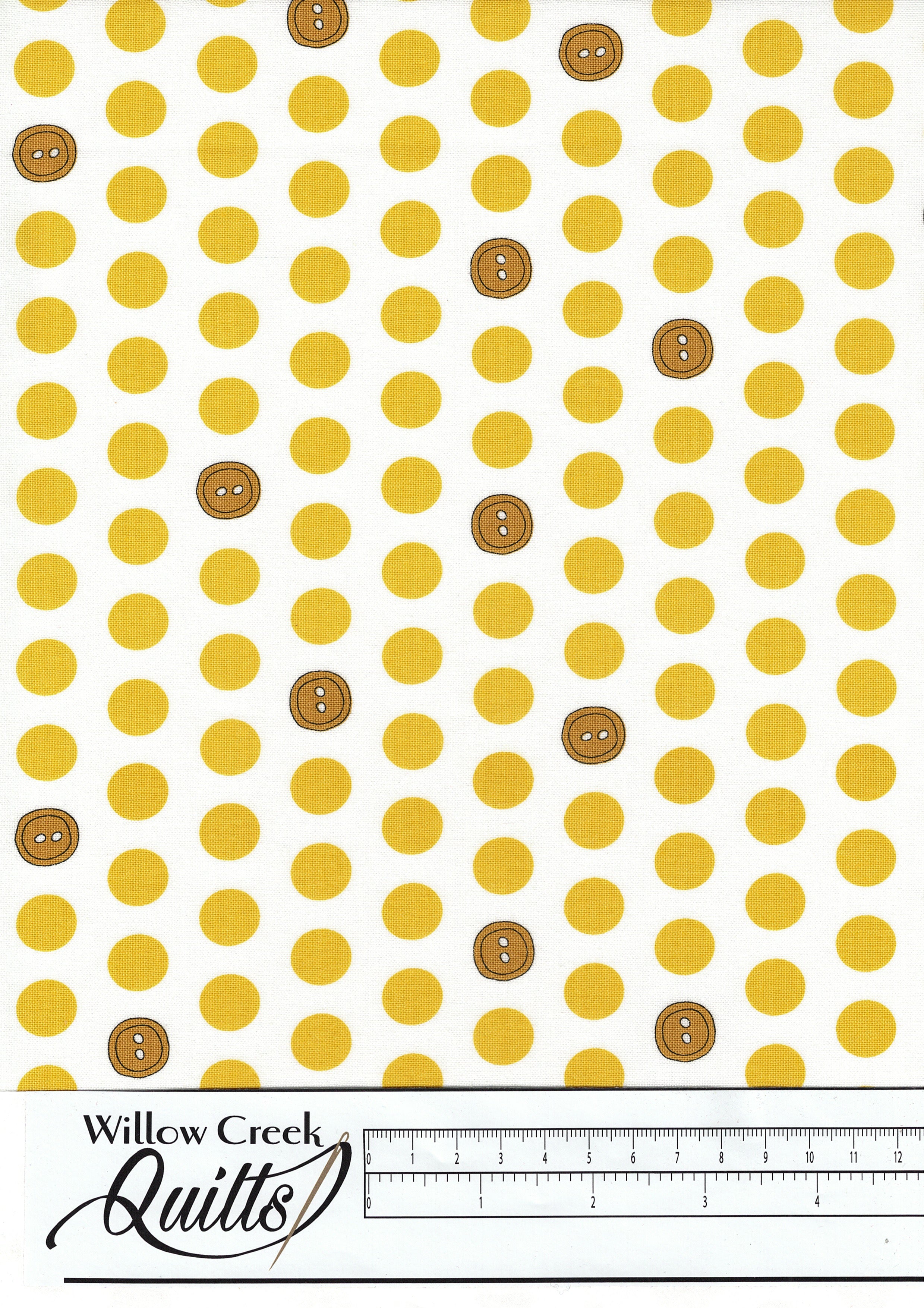 Bubbie's Buttons & Blooms - Polka Dot Buttons - Dijon - 52087-7