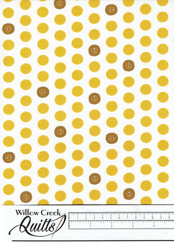 Bubbie's Buttons & Blooms - Polka Dot Buttons - Dijon - 52087-7