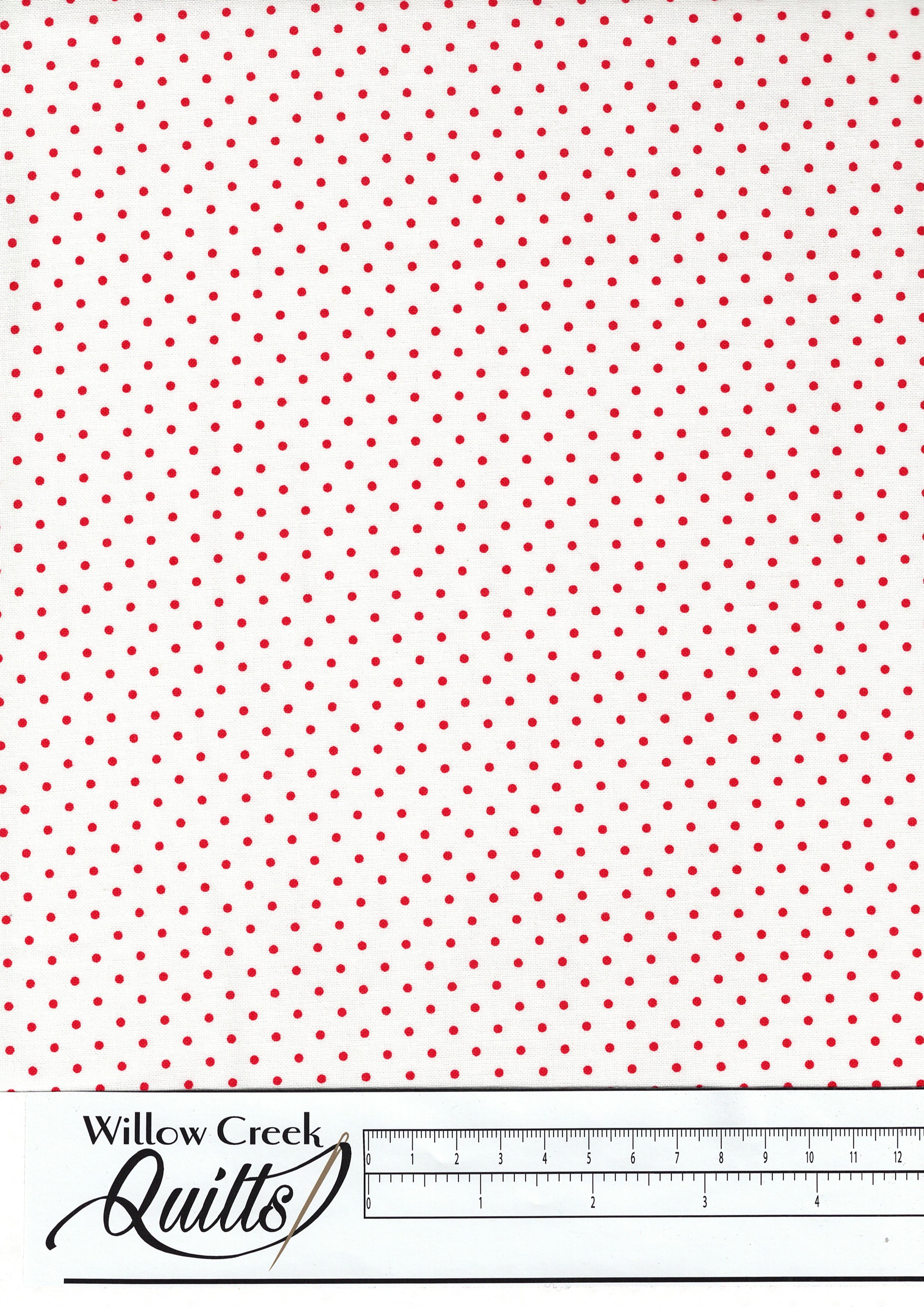 Swiss Dot On White - Red - C660-80