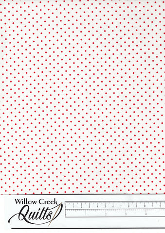 Swiss Dot On White - Red - C660-80
