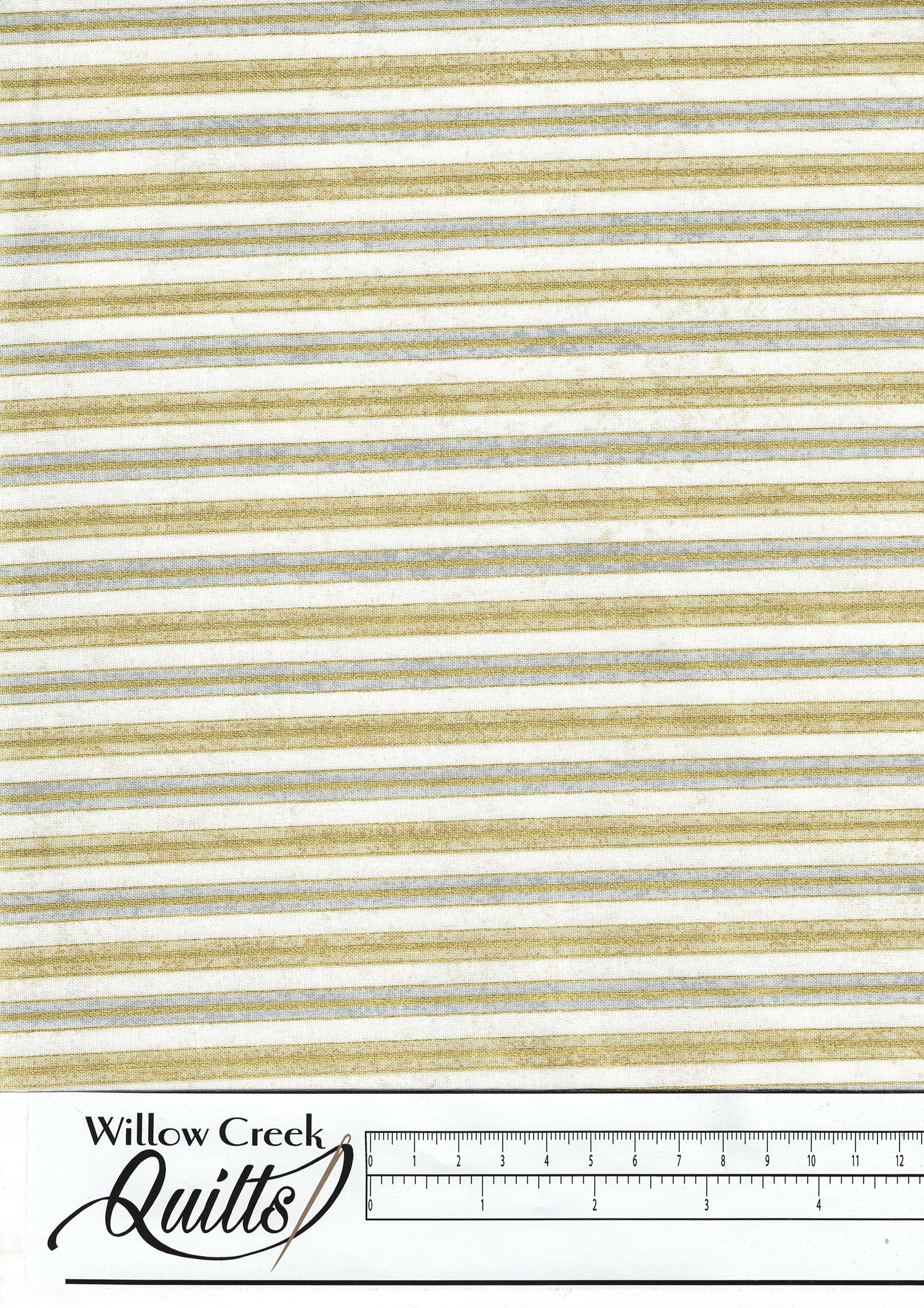 Stonehenge White Christmas - Stripe - Gold Cream - 24208M-11