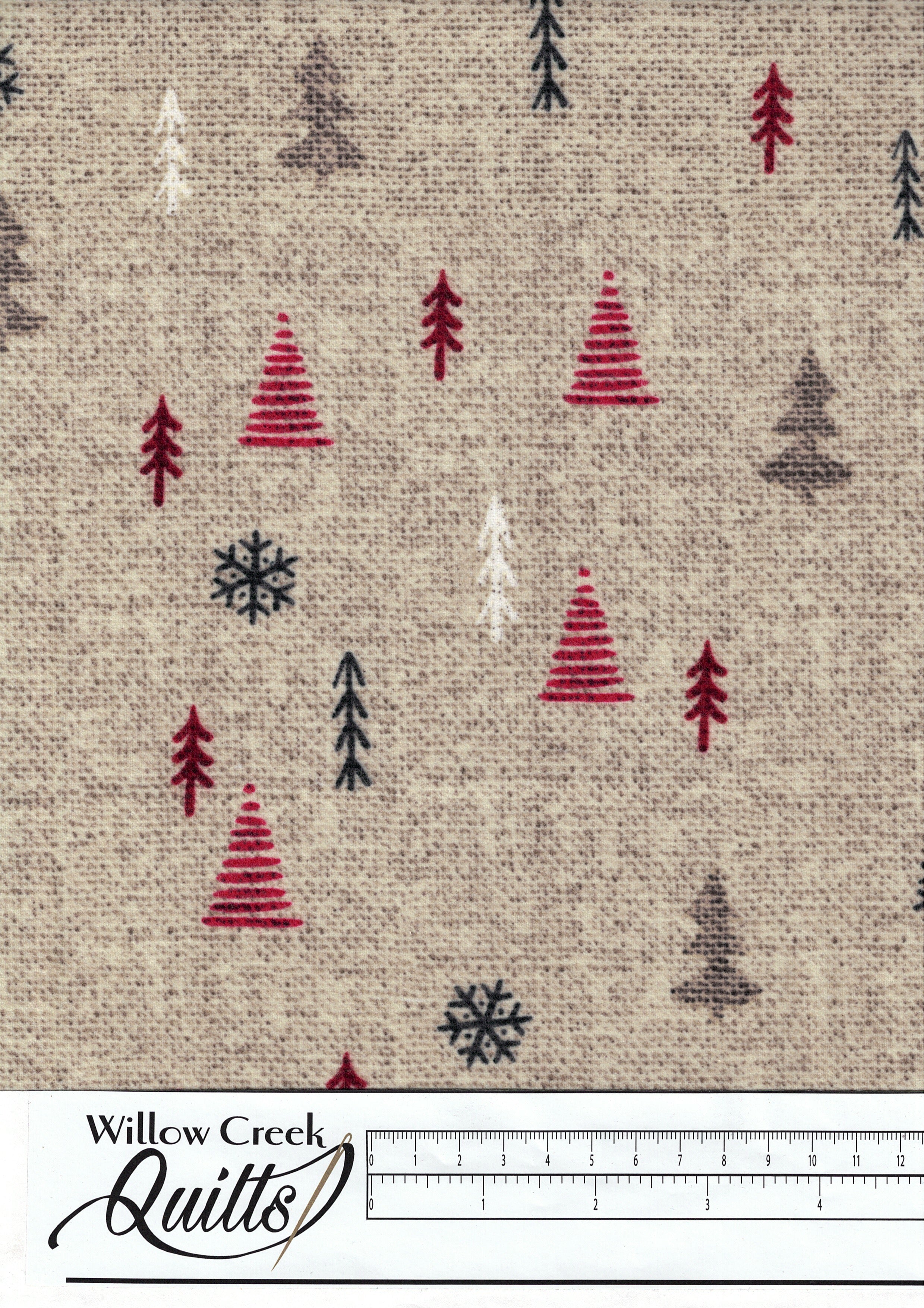 Warm and Cozy flannel - Multi Trees - Cream - F24684-11
