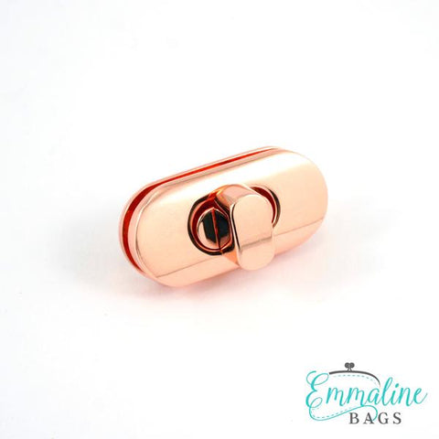 Small Turn Lock - Copper Finish - 1 3/8" x 3/4"
