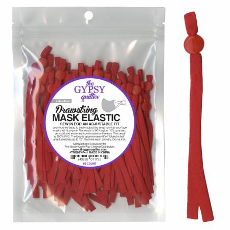 Drawstring Mask Elastic - Red - 60pieces - TGQ093