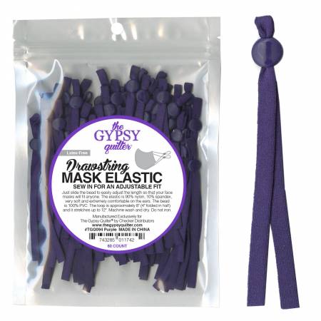 Drawstring Mask Elastic - Purple - 60pieces - TGQ094