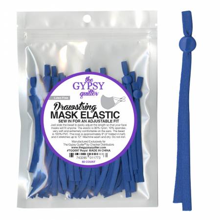 Drawstring Mask Elastic - Royal Blue - 60pieces - TGQ097