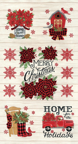 Home Sweet Holidays panel - Winter White - 556000-11 - 23"(59cm)