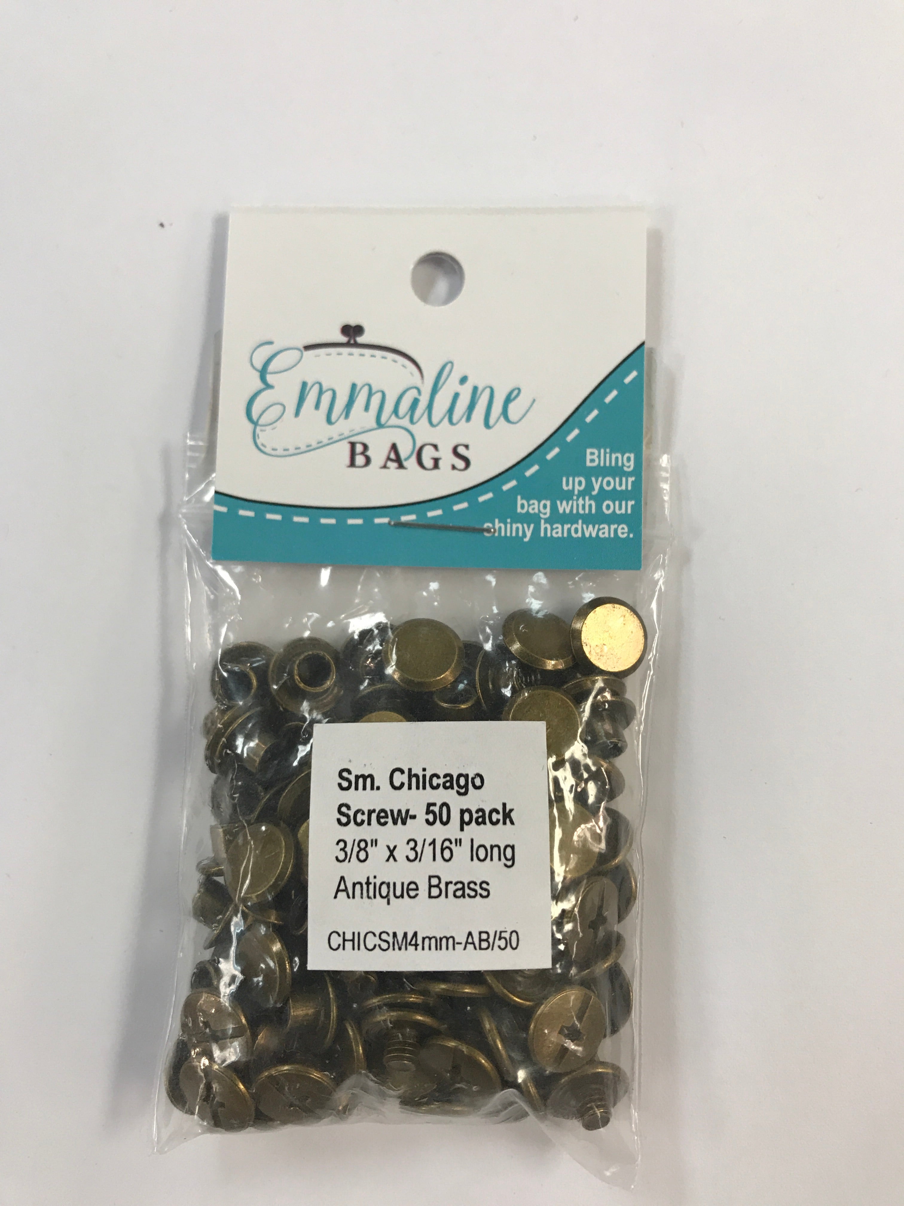 Chicago Screws Small - (Full bag - 50) - Antique Brass Finish