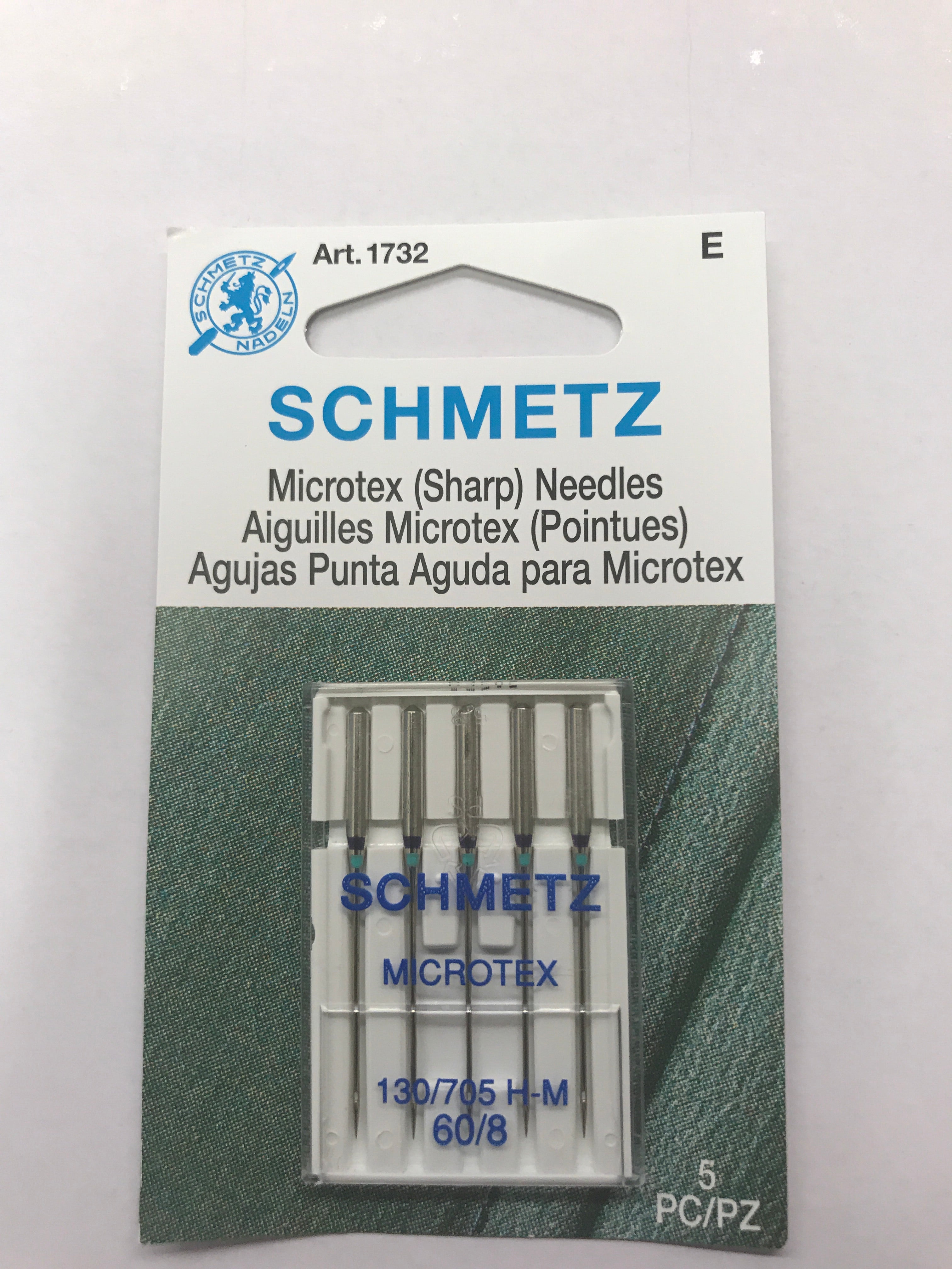 Schmetz Microtex (Sharp) Needles 60/8 - 1732 E