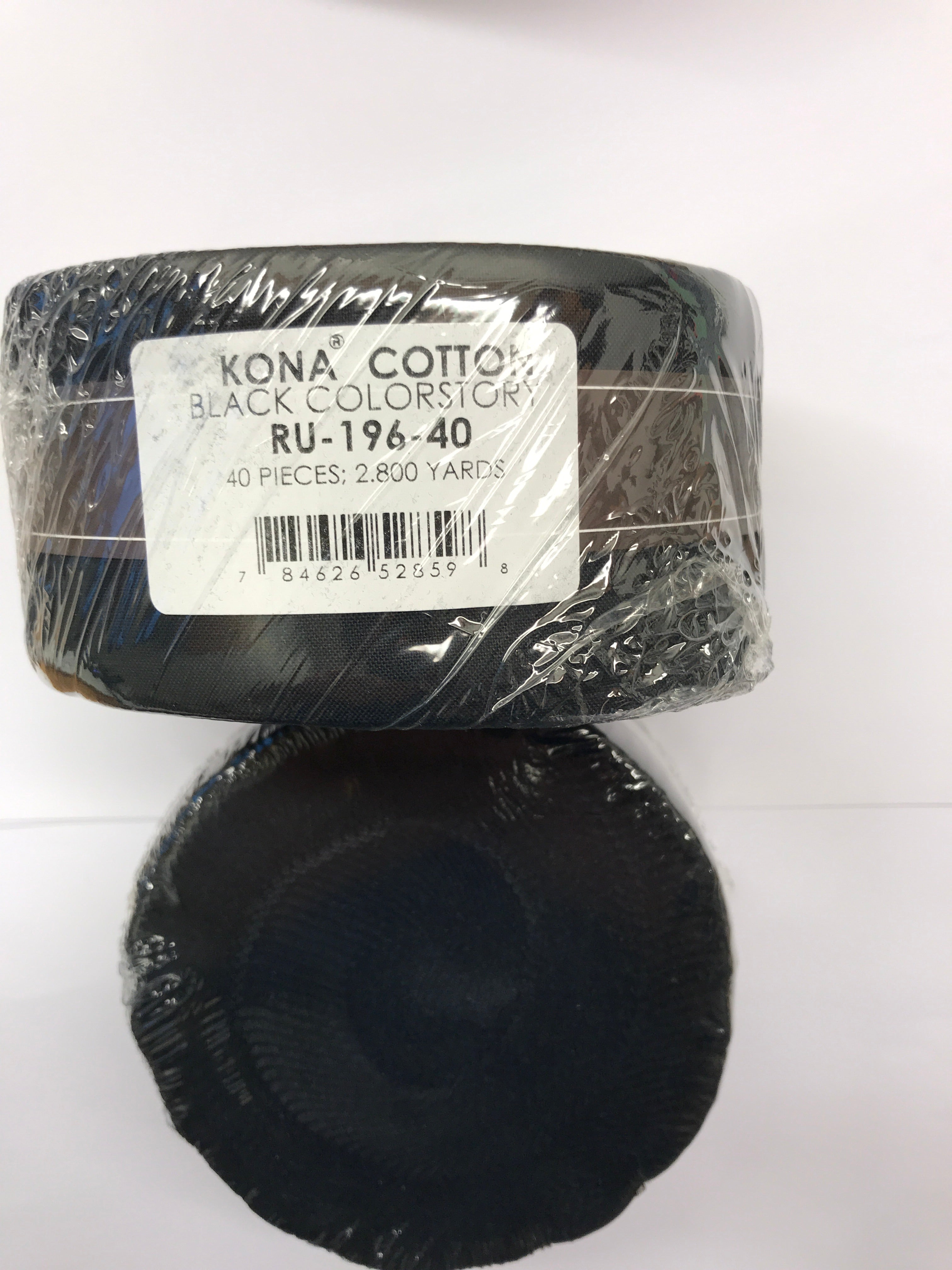 Kona Solid Black Colorstory Roll Ups - RU-196-40