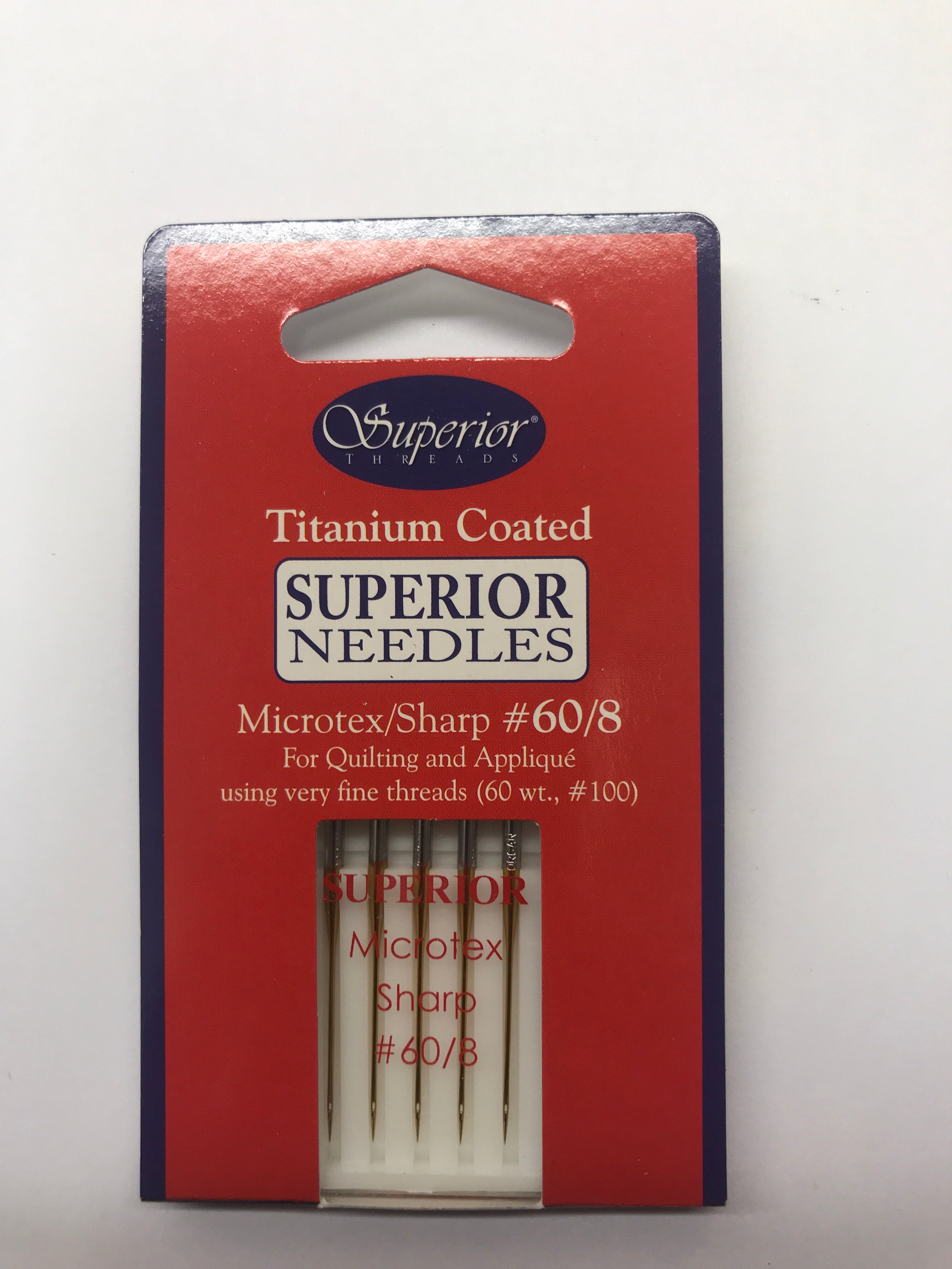 Superior Titanium Coated Microtex Machine Needles - 60/8 - (5 pack)