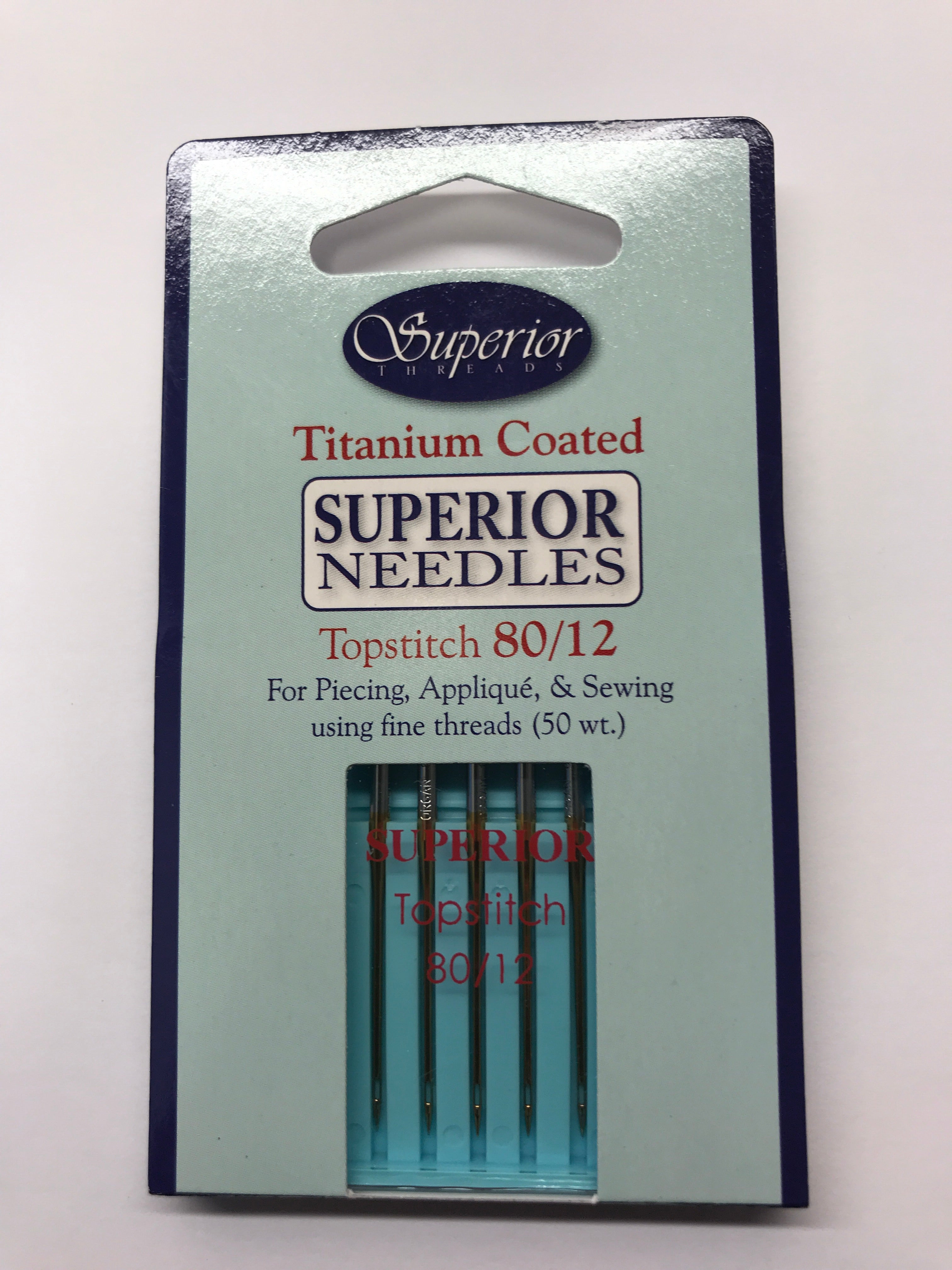 Superior Titanium Coated Topstitch Machine Needles - 80/12 - (5 pack)