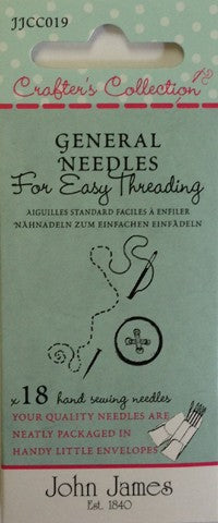 John James General Needles For Easy Threading, 18 Count