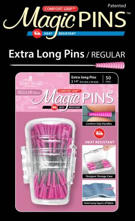 Magic Pins - Extra Long Regular pins - 0.6mm x 56mm (2 1/4") - 50 pins