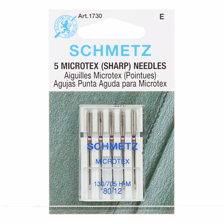 Schmetz Microtex (Sharp) Needles 80/12 - 1730 E