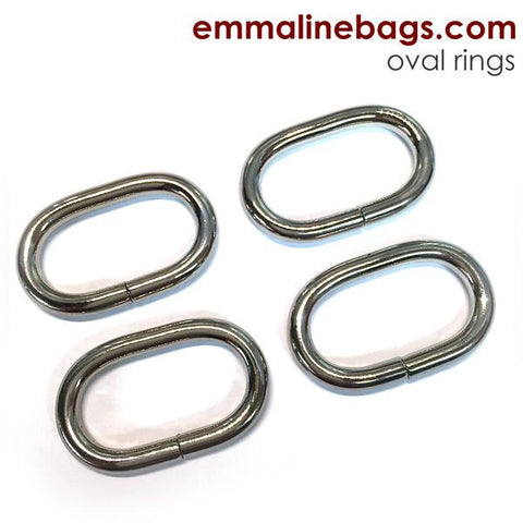 Oval O- Rings - 1 1/4" - Gunmetal Finish - 4 pack