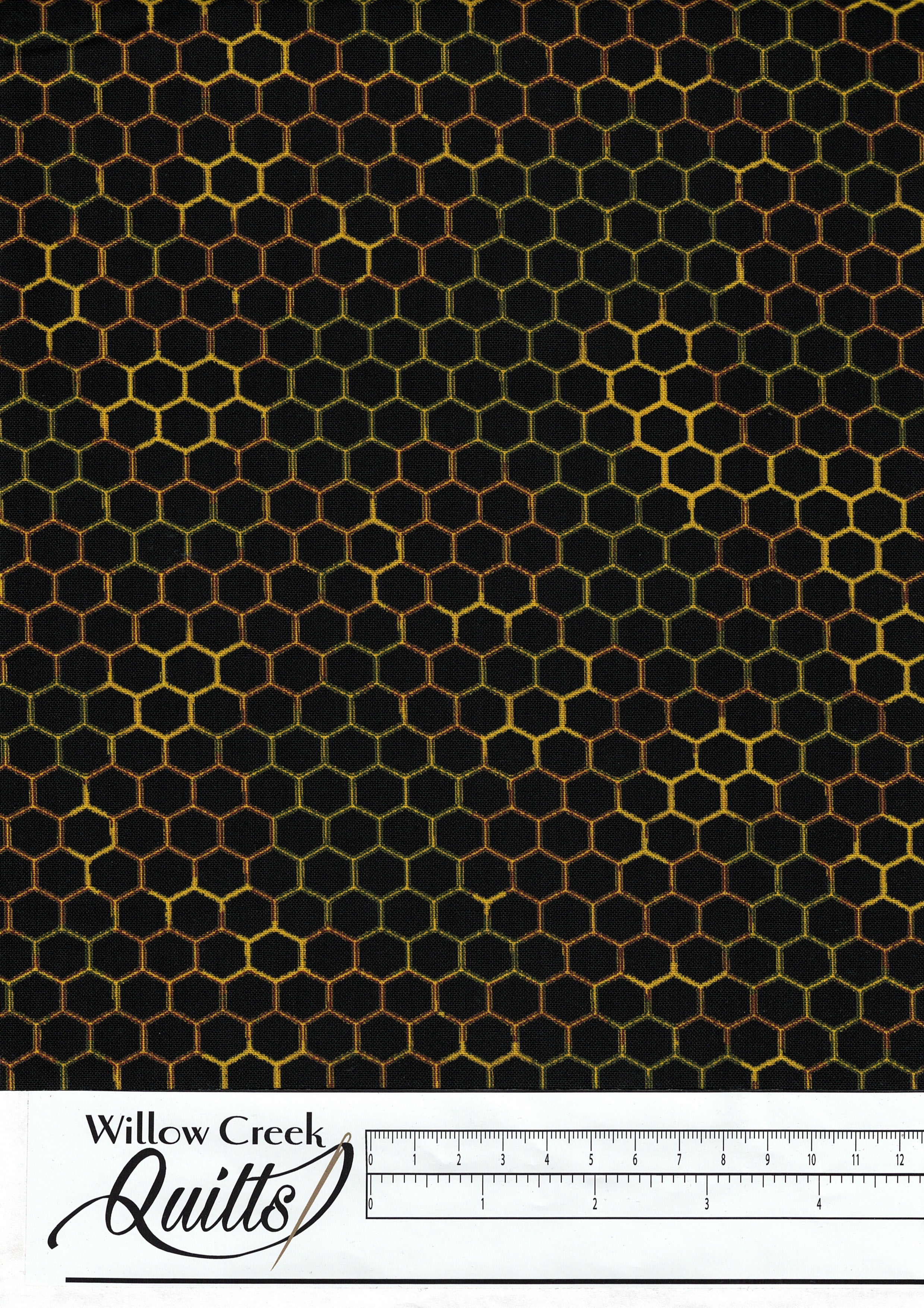 Queen Bee Honey Comb Pattern, Black - CD1360