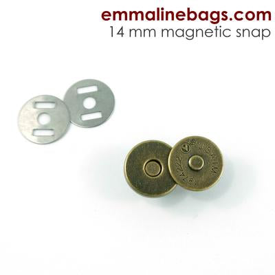 Magnetic Snap Closure Set - Slim - 9/16"(14mm) - Antique Brass Finish - 2 Pack