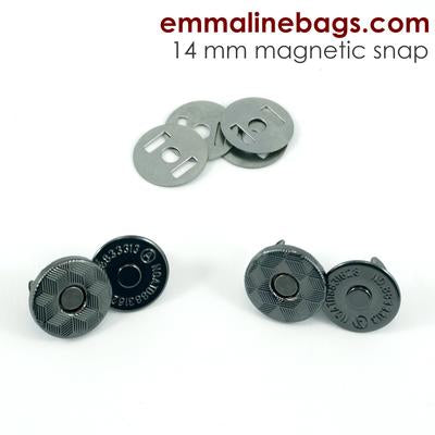 Magnetic Snap Closure Set - Slim - 9/16"(14mm) - Gunmetal Finish - 2 Pack