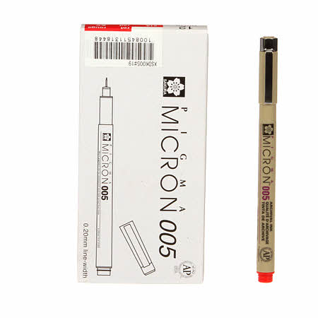 Pigma Micron 005 Pen - Red - 0.20mm Size 005 - XSDK00519