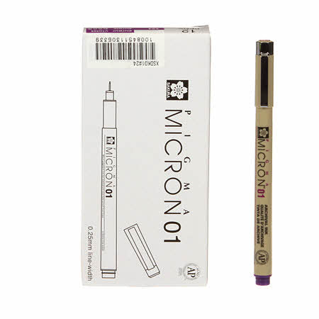 Pigma Micron 01 Pen - Purple - 0.25mm Size 01 - XSDK0124