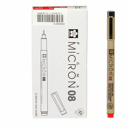 Pigma Micron Pen 08 - 0.50mm - Red - XSDK08-19
