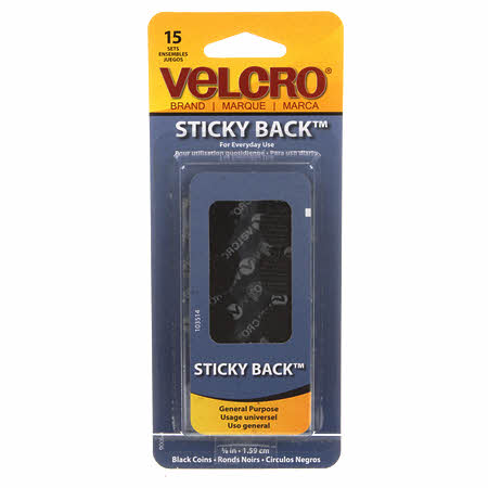 Sticky Back Dots - Black - Velcro Brand Fastener 5/8" - 90069 V
