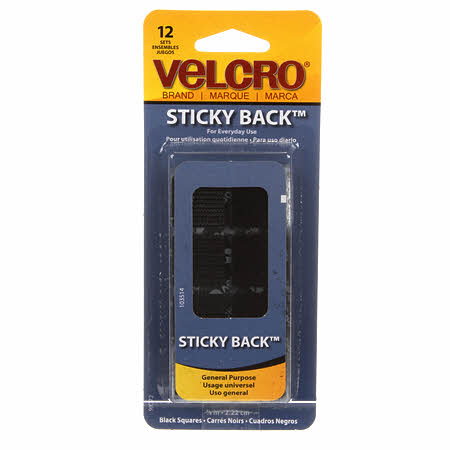 Sticky Back Squares - Black - Velcro Brand Fastener 7/8" - 90072 V