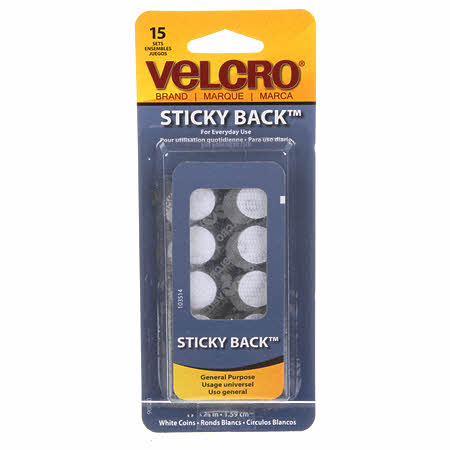 Sticky Back Dots - White - Velcro Brand Fastener 5/8" - 90070 V